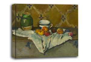Still Life with Jar, Cup, and Apples, Paul Cézanne - obraz na płótnie 120x9