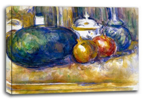 Still-Life with a Watermelon and Pomegranates, Paul Cézanne - obraz na płót