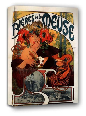 Bières de la Meuse, Alphonse Maria Mucha - obraz na płótnie 40x60 cm