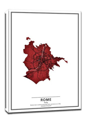 Crimson Cities, Rome - obraz na płótnie 20x30 cm