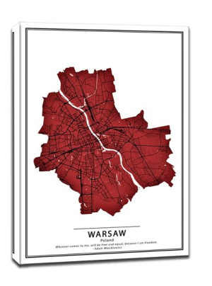 Crimson Cities, Warsaw - obraz na płótnie 30x40 cm