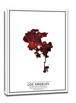 Crimson Cities, Los Angeles - obraz na płótnie 90x120 cm