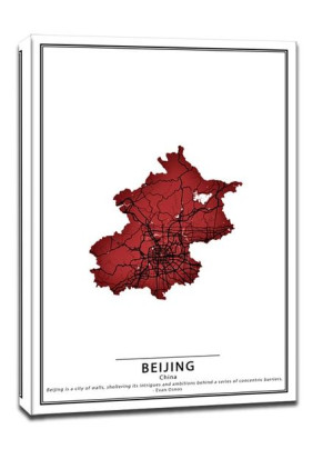 Crimson Cities, Beijing - obraz na płótnie 60x80 cm
