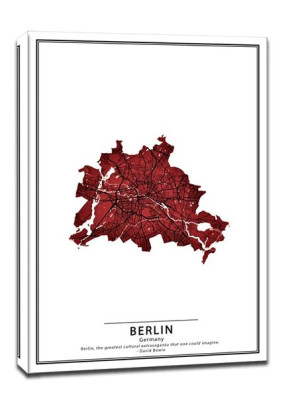 Crimson Cities, Berlin - obraz na płótnie 90x120 cm