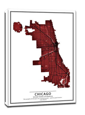 Crimson Cities, Chicago - obraz na płótnie 60x80 cm