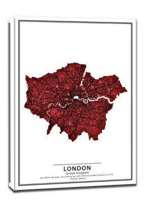 Crimson Cities, London - obraz na płótnie 50x70 cm