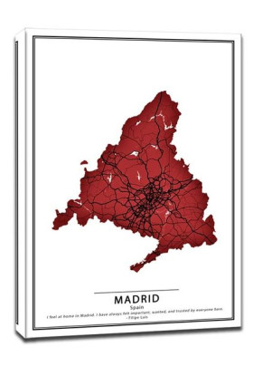 Crimson Cities, Madrid - obraz na płótnie 60x90 cm