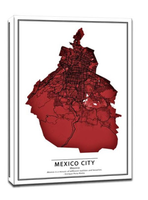 Crimson Cities, Mexico City - obraz na płótnie 90x120 cm