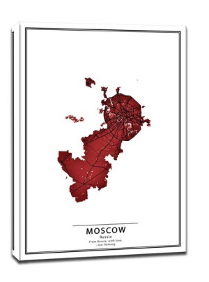 Crimson Cities, Moscow - obraz na płótnie 60x90 cm