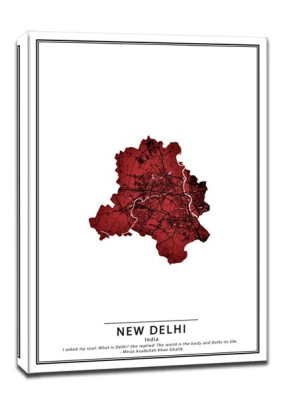 Crimson Cities, New Delhi - obraz na płótnie 40x60 cm