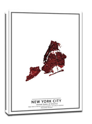Crimson Cities, New York City - obraz na płótnie 90x120 cm