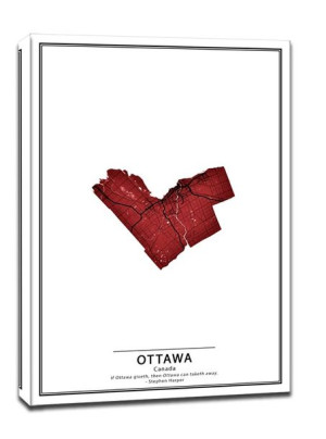 Crimson Cities, Ottawa - obraz na płótnie 70x100 cm