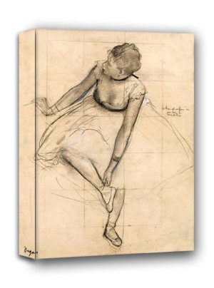 Dancer Adjusting Her Slipper, Edgar Degas - obraz na płótnie 20x30 cm