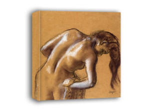 Bather Drying Herself, Edgar Degas - obraz na płótnie 85x85 cm