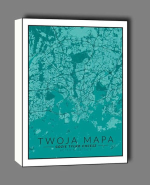Mapa Twojego miasta blue - obraz na płótnie 30x40 cm
