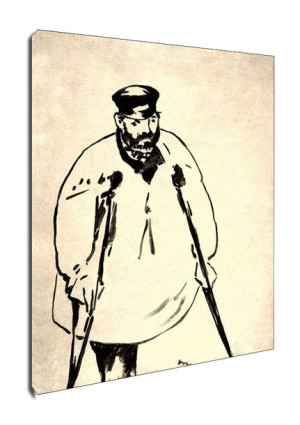 A Man on Crutches, Edouard Manet - obraz na płótnie 90x120 cm