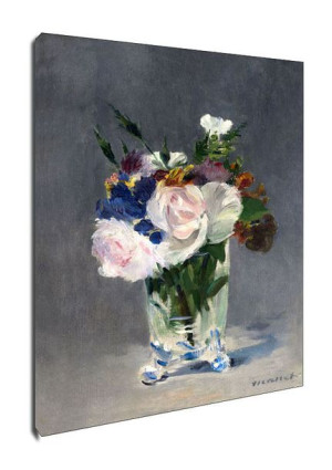 Flowers in a Crystal Vase, Edouard Manet - obraz na płótnie 30x40 cm