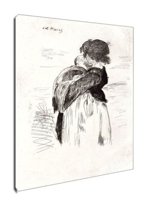 Le petite fille tenant un bebe, Edouard Manet - obraz na płótnie 40x60 cm
