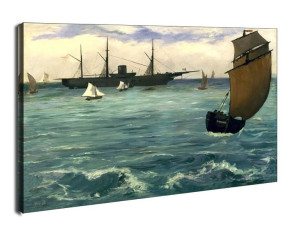 The Kearsarge at Boulogne, Edouard Manet - obraz na płótnie 70x50 cm