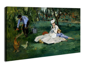 The Monet Family in Their Garden at Argenteuil, Edouard Manet - obraz na pł