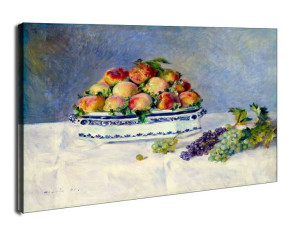 Still Life with Peaches and Grapes, Auguste Renoir - obraz na płótnie 90x60