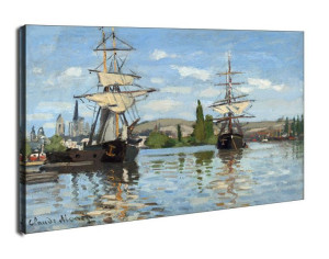 Ships Riding on the Seine at Rouen, Claude Monet - obraz na płótnie 90x60 c