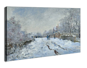 Snow scene at argenteuil, Claude Monet - obraz na płótnie 30x20 cm