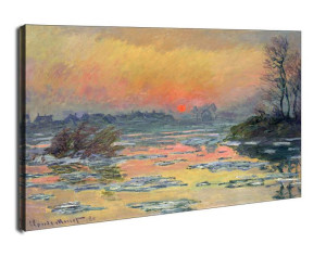 Sunset on the Seine in Winter, Claude Monet - obraz na płótnie 90x60 cm