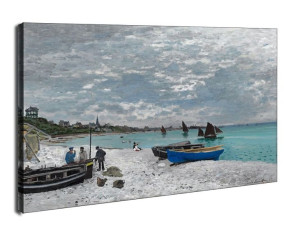 The beach at sainte adresse google art project, Claude Monet - obraz na płó