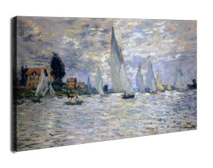 The boats regatta at argenteuil, Claude Monet - obraz na płótnie 100x70 cm