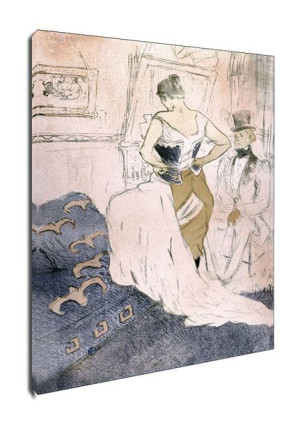 Fastening a Corset, Henri de Toulouse-Lautrec - obraz na płótnie 70x100 cm