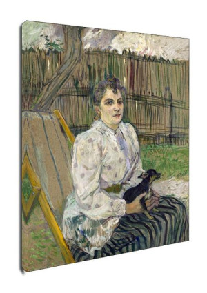 Lady with a Dog, Henri de Toulouse-Lautrec - obraz na płótnie 60x80 cm