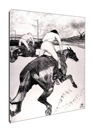 The Jockey sketch, Henri de Toulouse-Lautrec - obraz na płótnie 50x70 cm