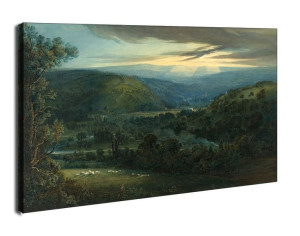 Dawn in the Valleys of Devon, William Turner - obraz na płótnie 100x70 cm