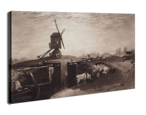 Liber Studiorum Windmill and Lock, William Turner - obraz na płótnie 120x90