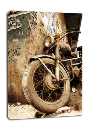 Stary motocykl - obraz na płótnie 20x30 cm