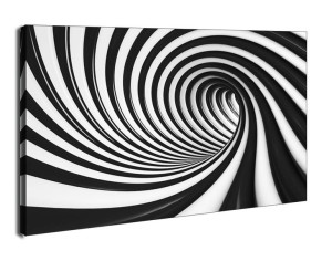 Czarno biały tunel - obraz na płótnie 60x40 cm