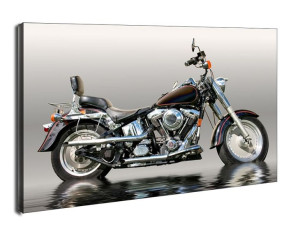 Czarny motocykl - obraz na płótnie 30x20 cm