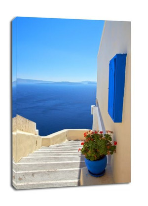 Grecja. Santorini. - obraz na płótnie 50x70 cm