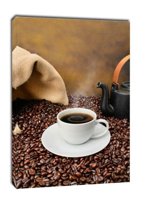 Kawa. Old fashioned coffee brewing - obraz na płótnie 20x30 cm
