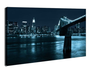Nowy Jork. Manhattan and Brooklyn Bridge - obraz na płótnie 50x40 cm