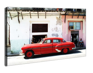 Havana Cuba, cadillac - obraz na płótnie 60x40 cm