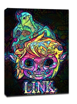 PsychoSkulls, Link, Legend of Zelda Nintendo - obraz na płótnie 60x80 cm