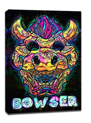 PsychoSkulls, Bowser, Mario Nintendo- obraz na płótnie 60x80 cm