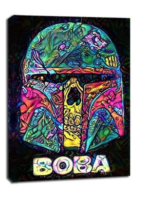 PsychoSkulls, Boba Fett, Star Wars Gwiezdne Wojny - obraz na płótnie 60x80