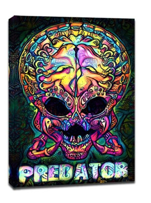 PsychoSkull, Predator, Alien Obcy - obraz na płótnie 60x80 cm
