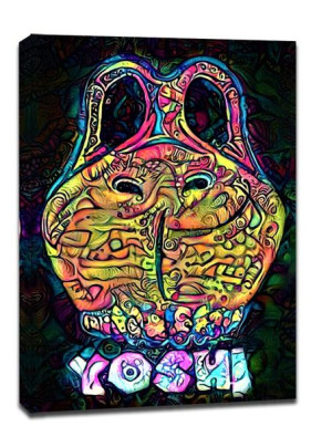 PsychoSkulls, Yoshi, Mario Nintendo - obraz na płótnie 50x70 cm