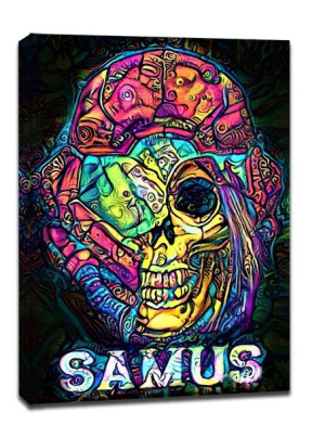 PsychoSkulls, Samus, Metroid - obraz na płótnie 90x120 cm