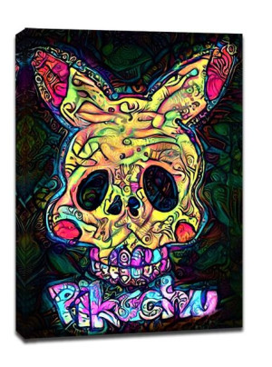 PsychoSkulls, Pikachu, Pokemon - obraz na płótnie 60x80 cm