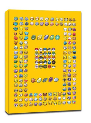 Pokemon - The First Generation - obraz na płótnie 90x120 cm